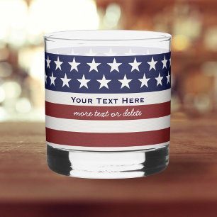 Verre À Whisky USA American Flag Patriotic Juillet 4 Personnalisé
