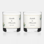 Verre À Whisky Vaisselle de mariage personnalisée botanique (Verso)