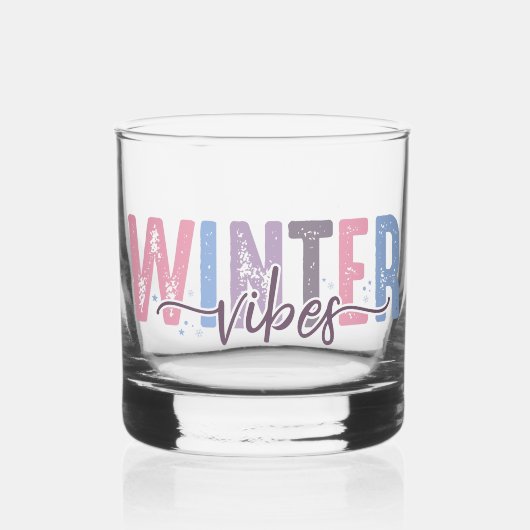 Verre À Whisky Vibes d'hiver - Typographie Pastel Soft (Recto)
