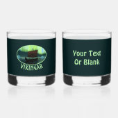 Verre À Whisky Viking Navire Et Lumières Du Nord (Recto)