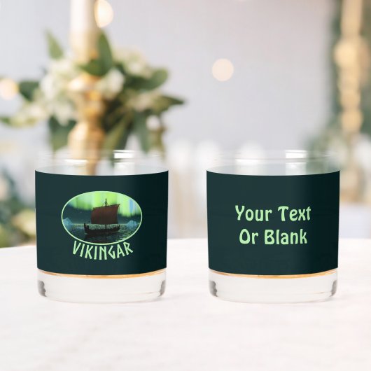 Verre À Whisky Viking Navire Et Lumières Du Nord (Insitu (Mariage))