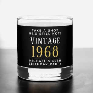 Verre À Whisky Vintage 60e anniversaire de fête Noir