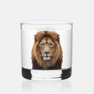 Verre À Whisky Visage de lion majestueux aux yeux bleus Faune A