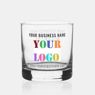 Verre À Whisky Votre entreprise Logo et Texte personnalisé