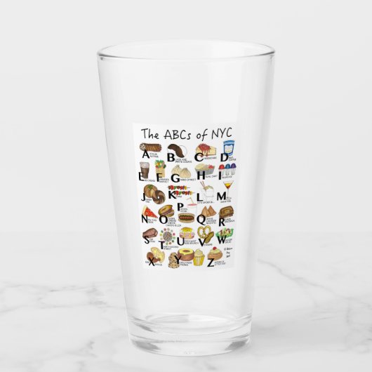 Verre ABC des NYC Classic New York City Foods (Devant)