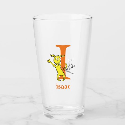 Verre ABC du Dr Seuss : Lettre I - Orange | Ajouter Votr (Devant)