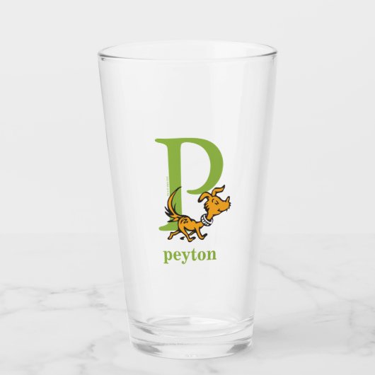 Verre ABC du Dr Seuss : Lettre P - Vert | Ajouter Votre (Devant)