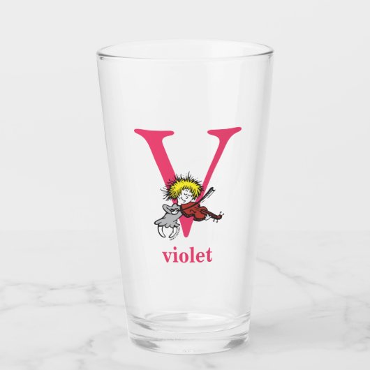 Verre ABC du Dr Seuss : Lettre V - Rose | Ajouter Votre  (Devant)