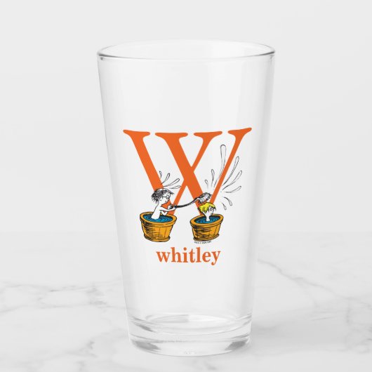 Verre ABC du Dr Seuss : Lettre W - Orange | Ajouter Votr (Devant)