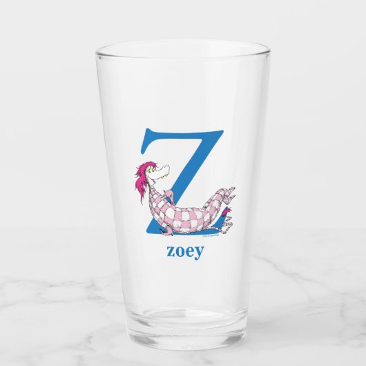 Verre ABC du Dr Seuss : Lettre Z - Bleu | Ajouter Votre (Devant)
