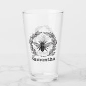 Verre Abeille vintage fleurie (Devant)