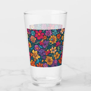 Verre Abstrait floral coloré #777
