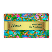 Verre Abstrait Floral étiquette (Devant)