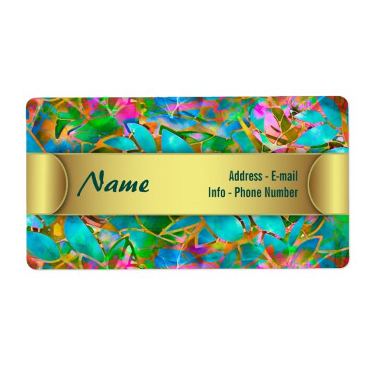 Verre Abstrait Floral étiquette (Devant)