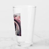 Verre Abstrait moderne de tournage rose, noir et blanc (Gauche)
