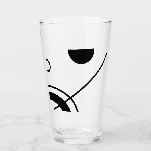 Verre Abstrait noir et blanc (Devant)