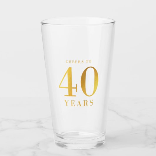 Verre Acclamations d'or de Faux à 40 ans d'anniversaire (Devant)