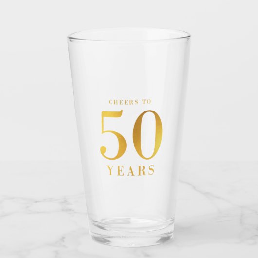 Verre Acclamations d'or de Faux à 50 ans d'anniversaire (Devant)
