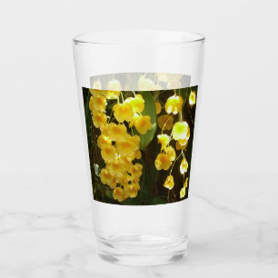 Verre Accrocher les orchidées jaunes Fleurs tropicales