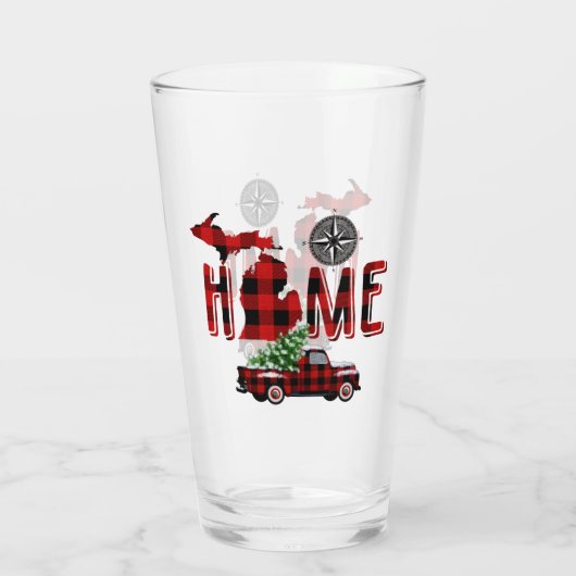 Verre Accueil au Michigan | Camion Buffalo Plaid | Compa (Dos)