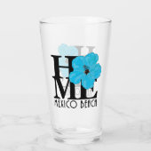 Verre ACCUEIL Mexique Plage Floride Hibiscus bleu (Dos)