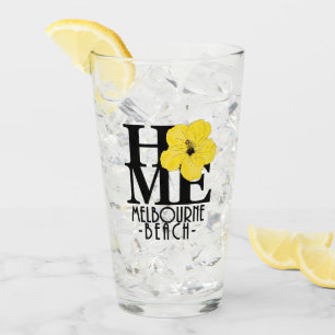 Verre ACCUEIL Plage de Melbourne Floride Hibiscus jaune