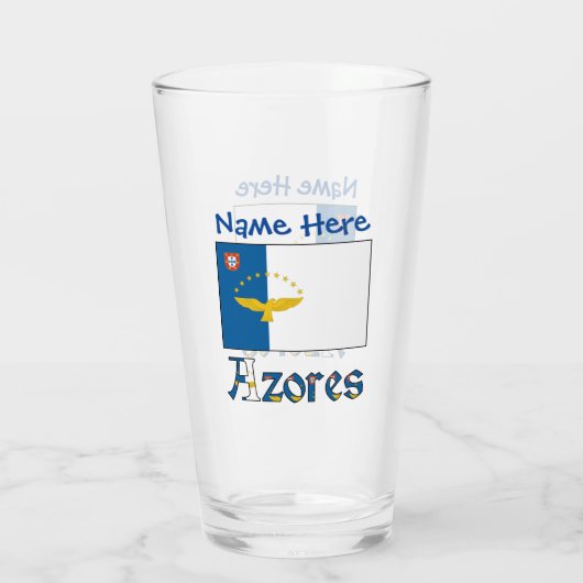 Verre Açores Drapeau bleu Personnalisation (Dos)