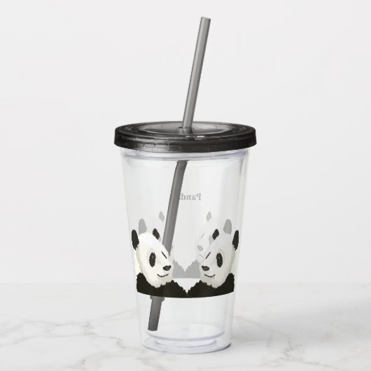 Verre acrylique avec pandas (Dos)