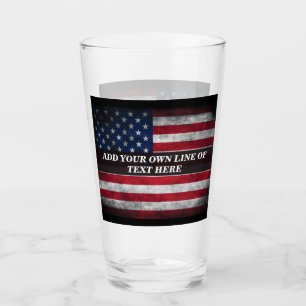 Verre Add your text on American flag 