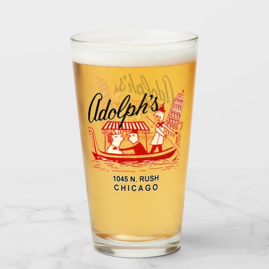 Verre Adolph's Restaurant, 1045 N. Rush St. Chicago (Devant (rempli))