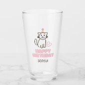 Verre Adorable Chat dans un Casquette d'anniversaire  (Devant)