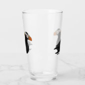 Verre Adorable Crested Puffin Cartoon Natation (Gauche)