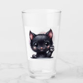Verre Adorable Kawaii Chat noir (Devant)