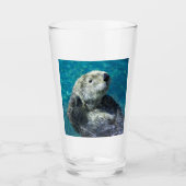Verre Adorable Mer Otter Cute Eau Bleue (Devant)