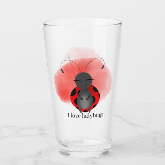 Verre adorant cocu ladybug ajouter du texte (Dos)
