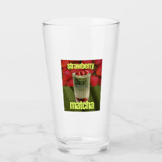 Verre Affiche de Latte Matcha Fraise – Boisson tendance