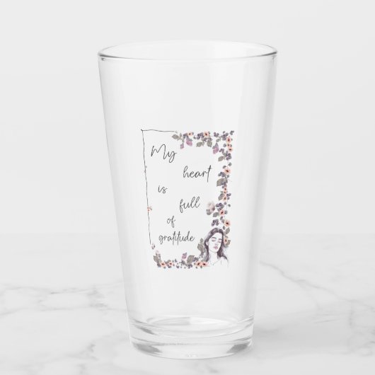 Verre Affirmation de gratitude. Floraison de l'état d'es (Devant)