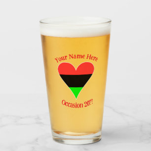 Verre Africain Américain Drapeau Coeur Funky Personnalis