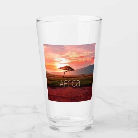 Verre Afrique Coucher de soleil (Devant)