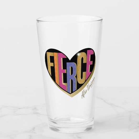 Verre Afro Unicorn Fierce Heart Design (Devant)