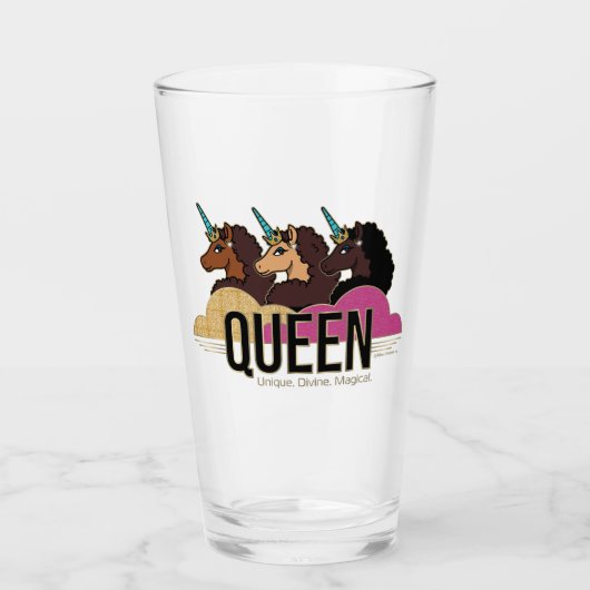 Verre Afro Unicorn Queen Trio Design (Devant)
