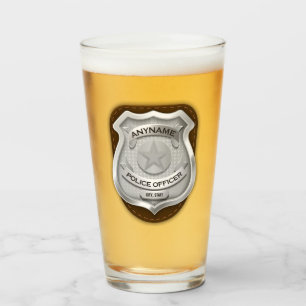 Verre Agent de police personnalisé Sheriff Cop NAME Badg