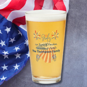 Verre Aigle chauve patriotique Amérique 250e 4 juillet