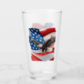 Verre Aigle royal & Drapeau américain 4 juillet (Devant)