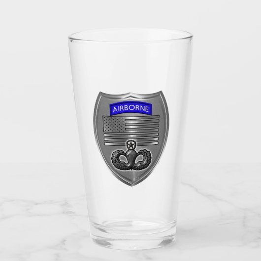 Verre Ailes de saut aéroporté Bouclier du drapeau améric (Devant)