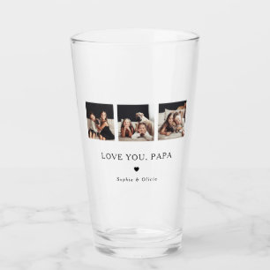Verre Aimez-vous Papa Trois photos et un coeur