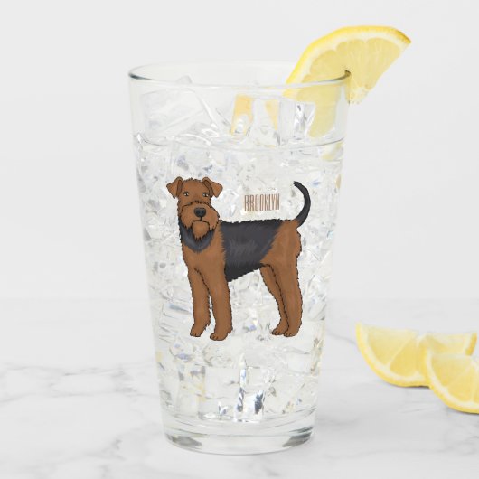 Verre Airedale terrier dog cartoon (Dos glace)