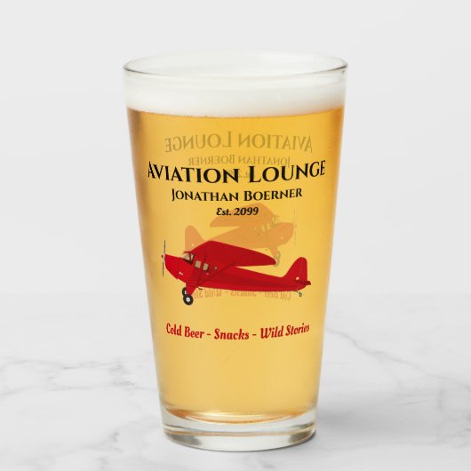 Verre Airplane Lounge Pub Tavern Man Cave Bière Boire (Devant (rempli))