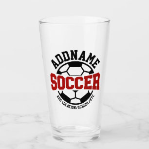 Verre AJOUT PERSONNALISÉ NOM Joueur de football Cravate-