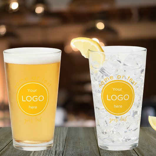 Verre Ajouter le logo de votre entreprise Barre jaune